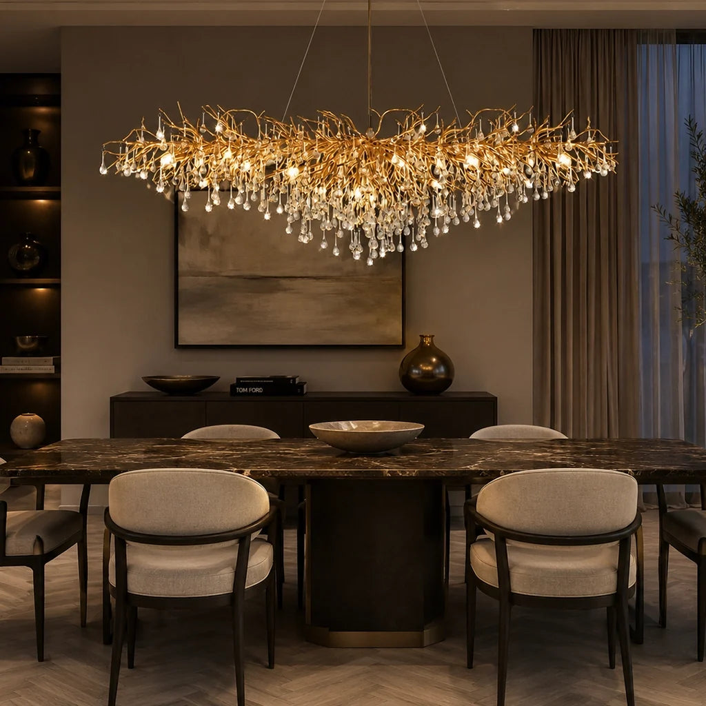Crystal Branch Chandelier Oval - Designer Furniture Co.Ltd