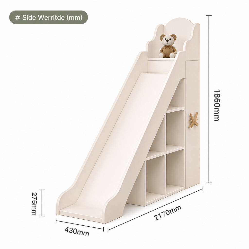 PONELLI Interiors Bella Hideaway Bunk Bed with Slide, Stair Storage & Pull-Out Bed