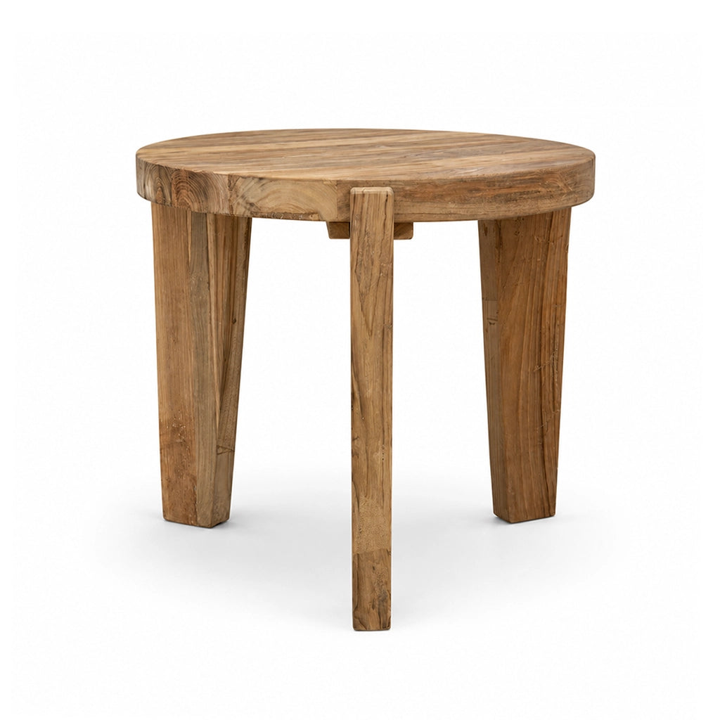 Designer Furniture Co. Natural Wood Tripod Side Table | Showroom Model