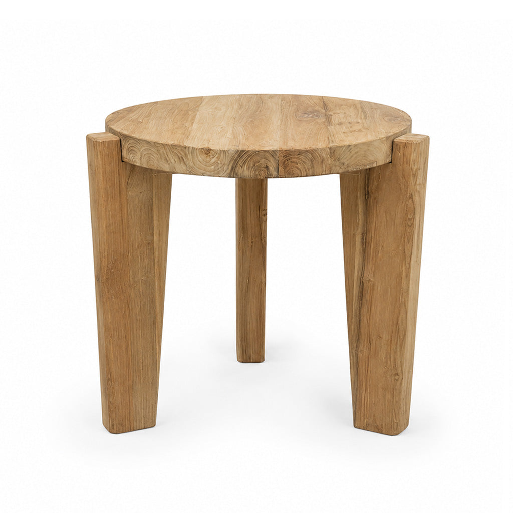 Designer Furniture Co. Natural Wood Tripod Side Table | Showroom Model