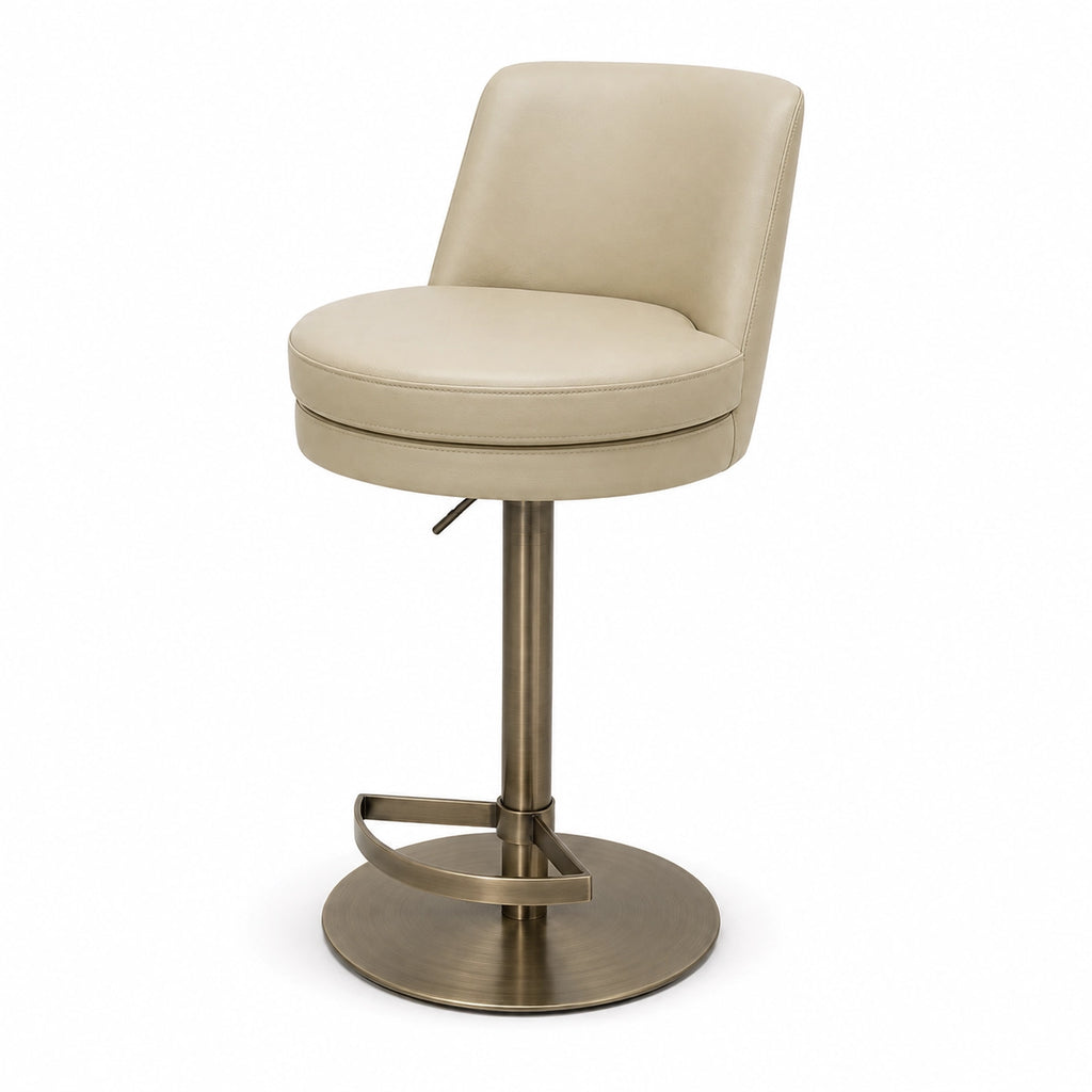 Designer Furniture Co. Swivel Bar Counter Stool Barry Cream Leather