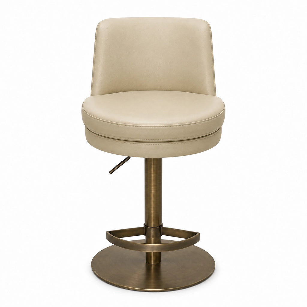 Designer Furniture Co. Swivel Bar Counter Stool Barry Cream Leather