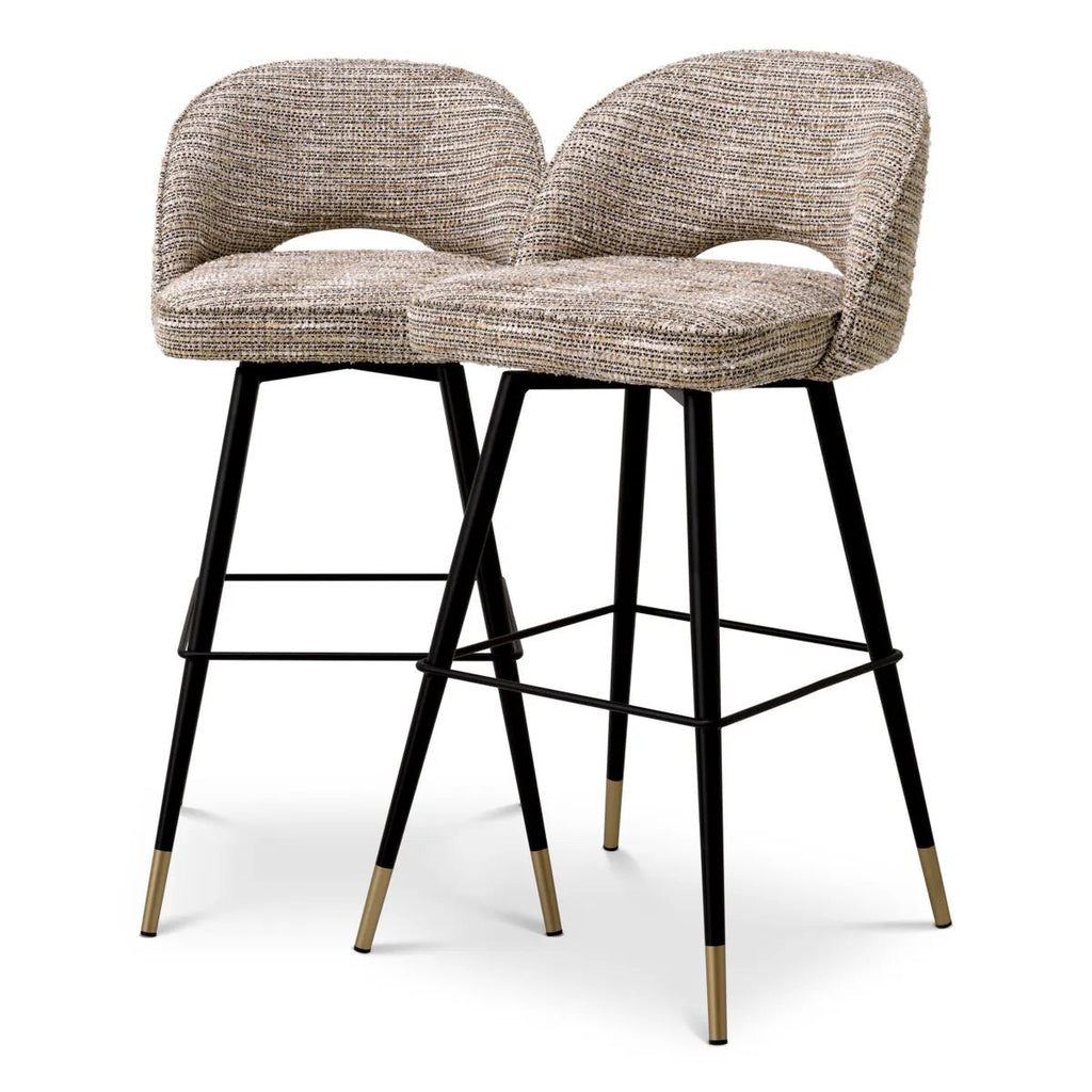 Eichholtz Cliff Bar Stool Set of 2 Mademoiselle Beige - Designer Furniture Co.Ltd