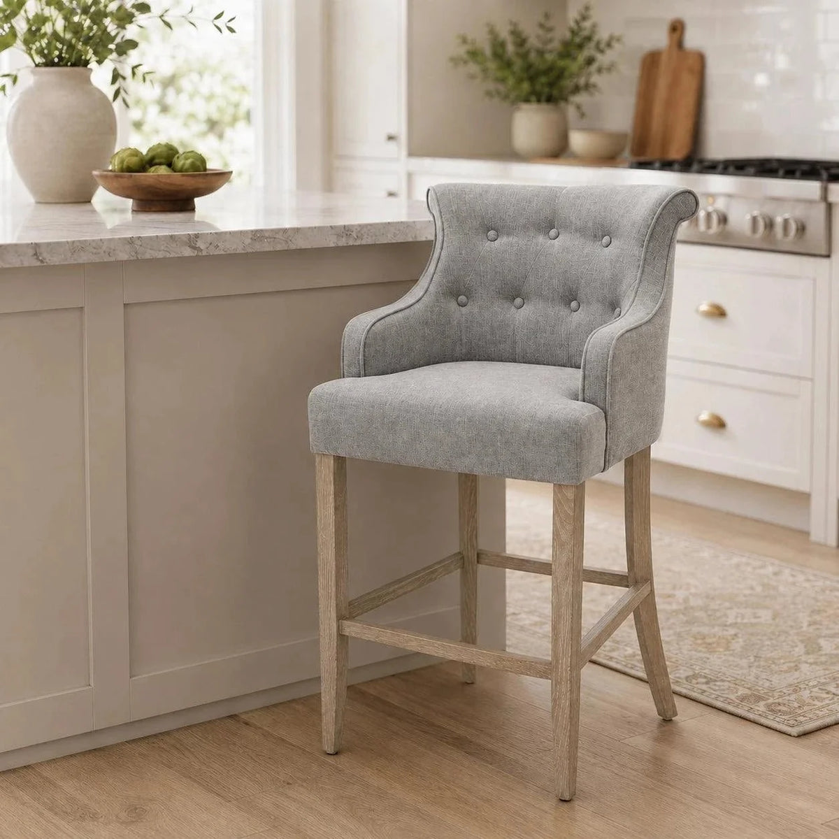 Designer Furniture Co. Bar Counter Stool Emily with Arm Grey | Showroom Model