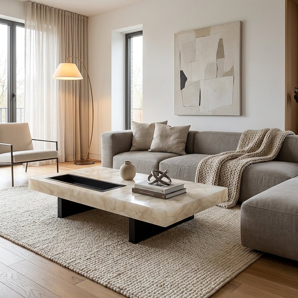 Elite Glow Alabaster Coffee Table Rectangular - Designer Furniture Co.Ltd
