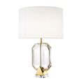 Eichholtz Emerald Crystal Table Lamp with Gold Finish & White Shade - Designer Furniture Co.Ltd