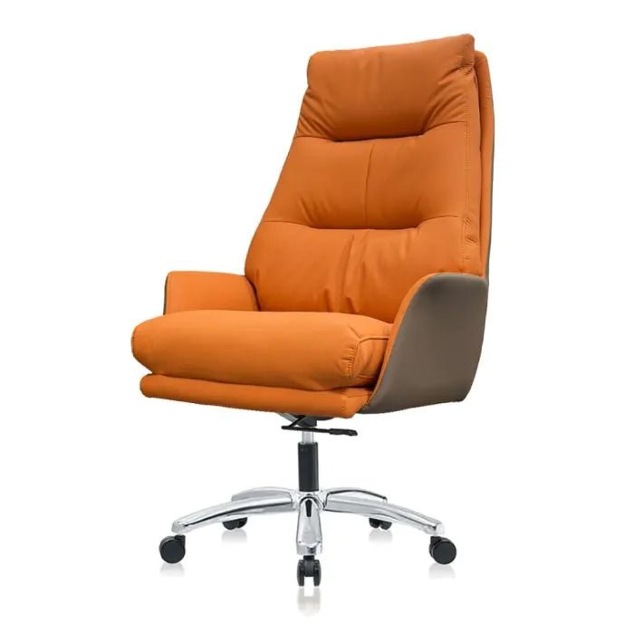 Executive Chair Belmont Real Leather Orange - Designer Furniture Co.Ltd