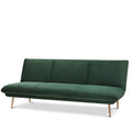 PONELLI Interiors Modern Green Velvet Click Clack Sofa Bed with 3 Adjustable Reclining Positions | Showroom Model
