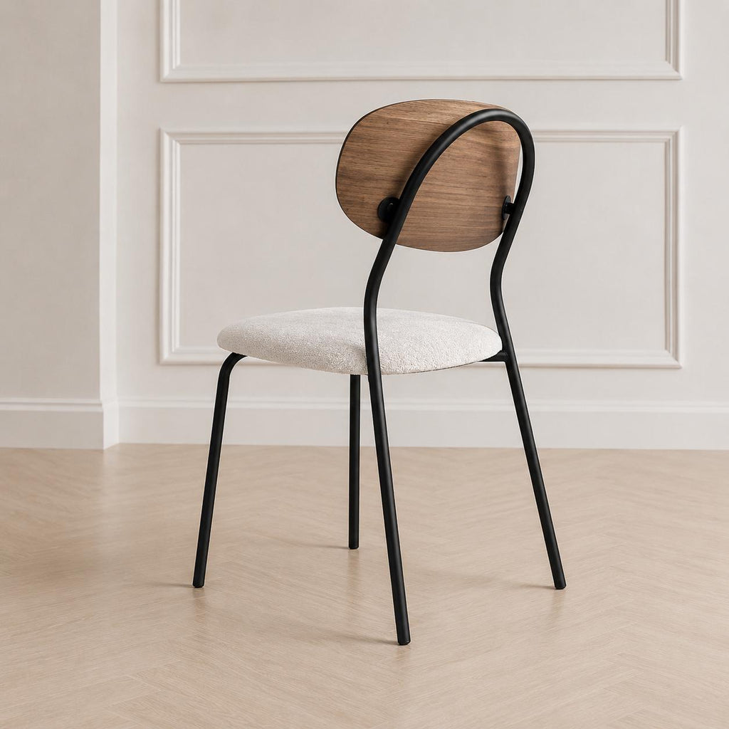 PONELLI Interiors Modern Dining Chair Walnut Backrest