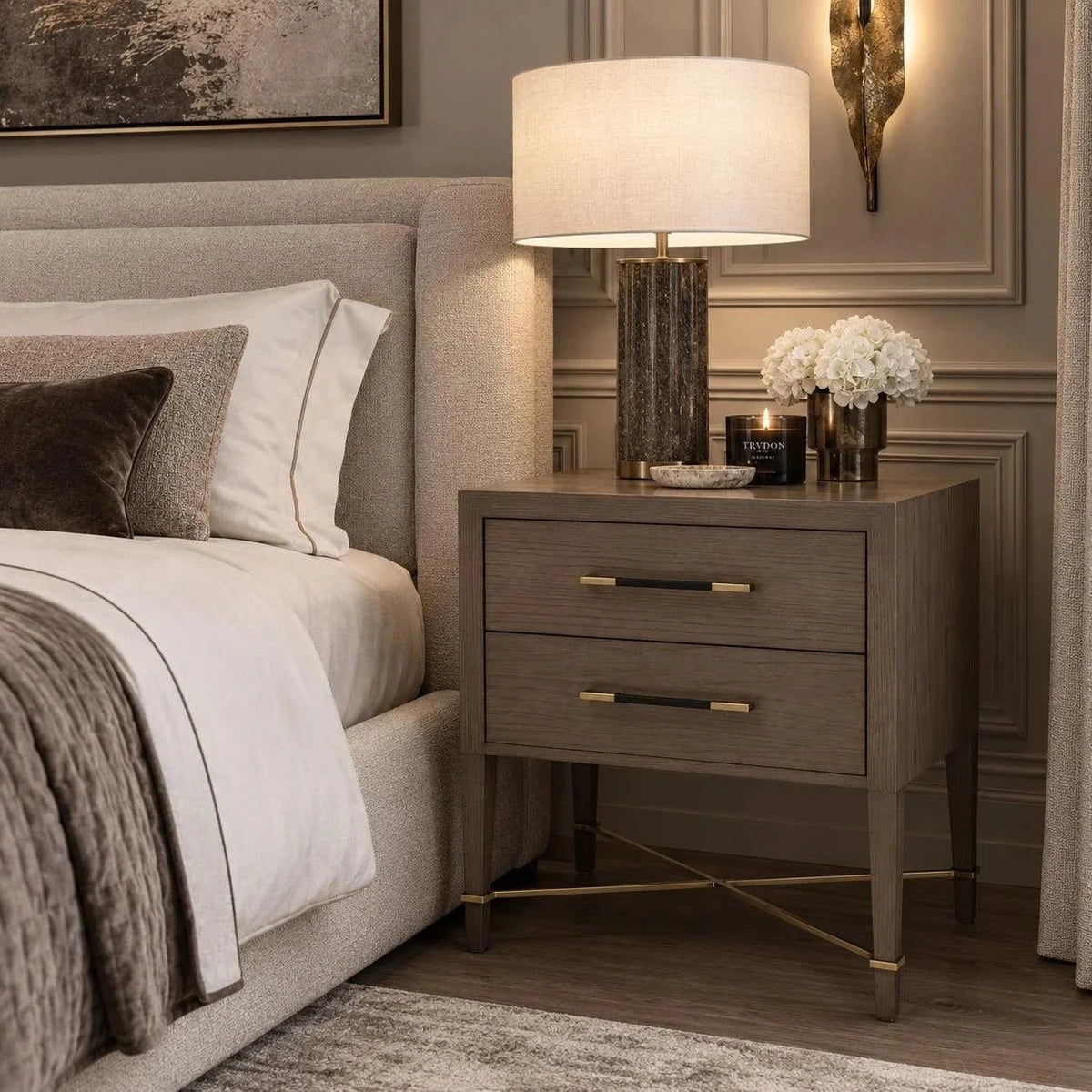 Designer Furniture Co. Luxury Oak Bedside Table Hartfield | Showroom Model