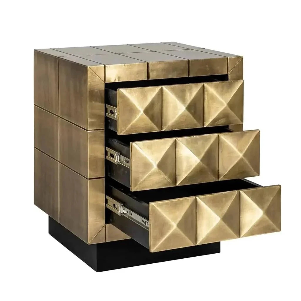 Richmond Interiors Nightstand Collada brushed gold  | Showroom Model