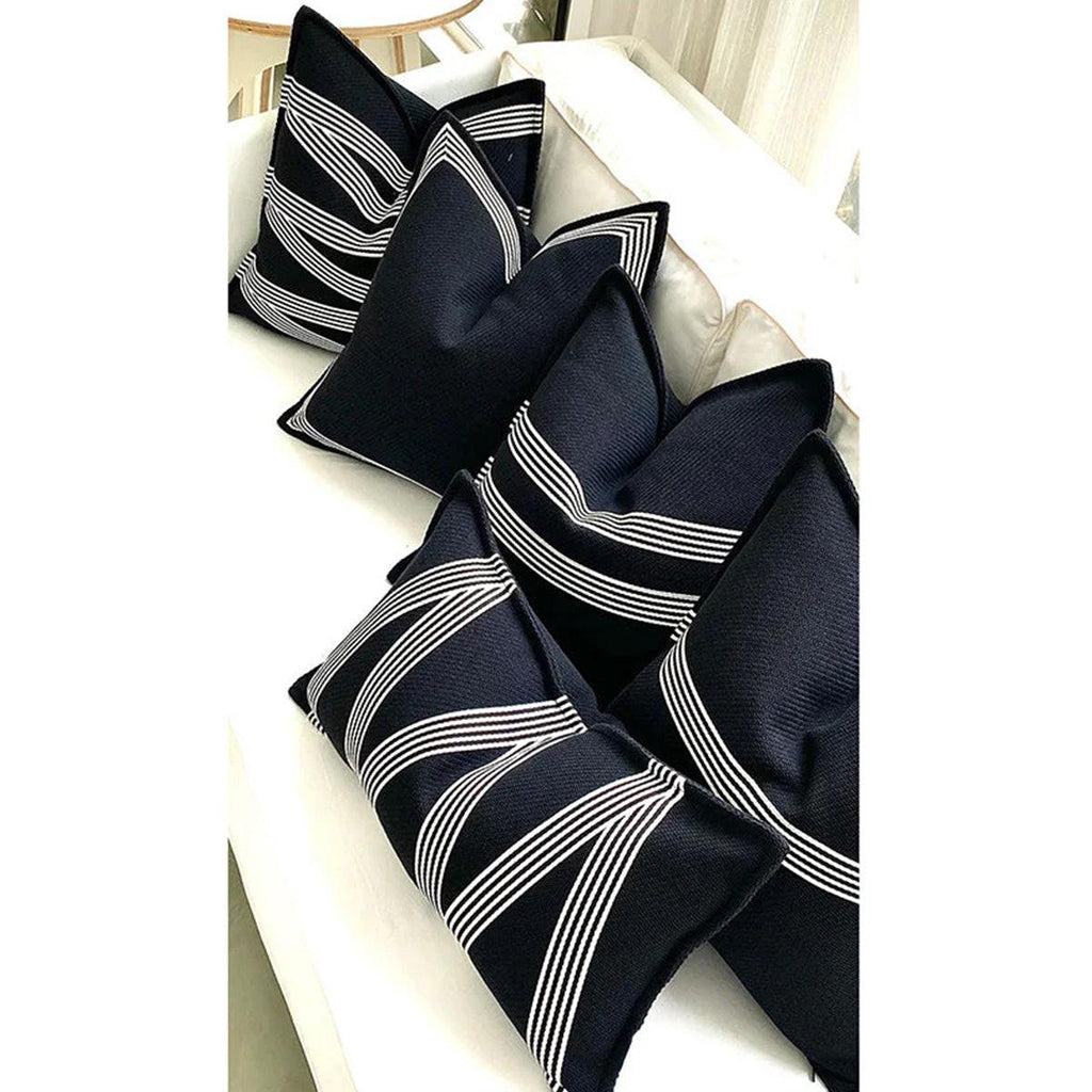 Noir Weave Border Cushion - Designer Furniture Co.Ltd