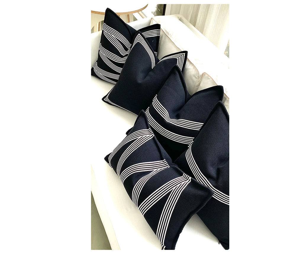 Noir Weave Horizon Cushion - Designer Furniture Co.Ltd
