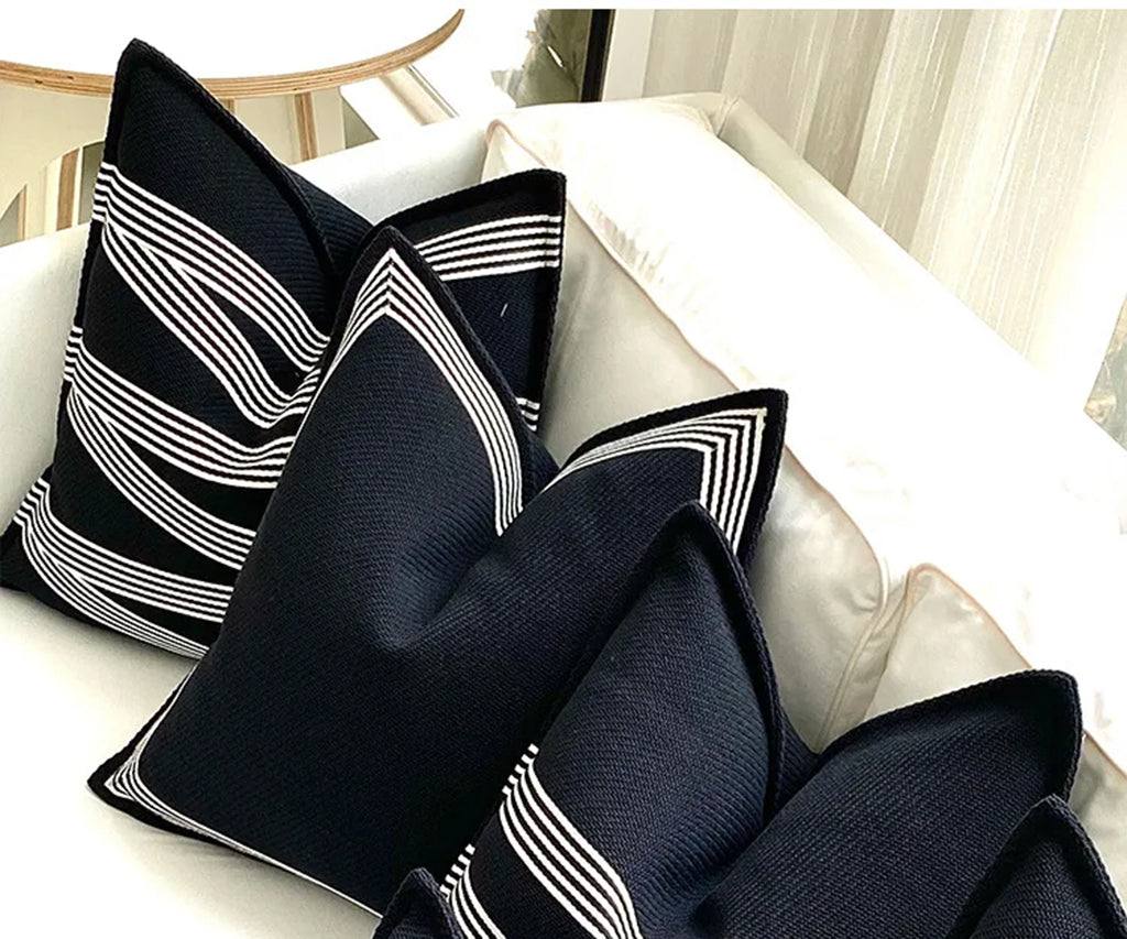 Noir Weave Ribbon Cushion - Designer Furniture Co.Ltd