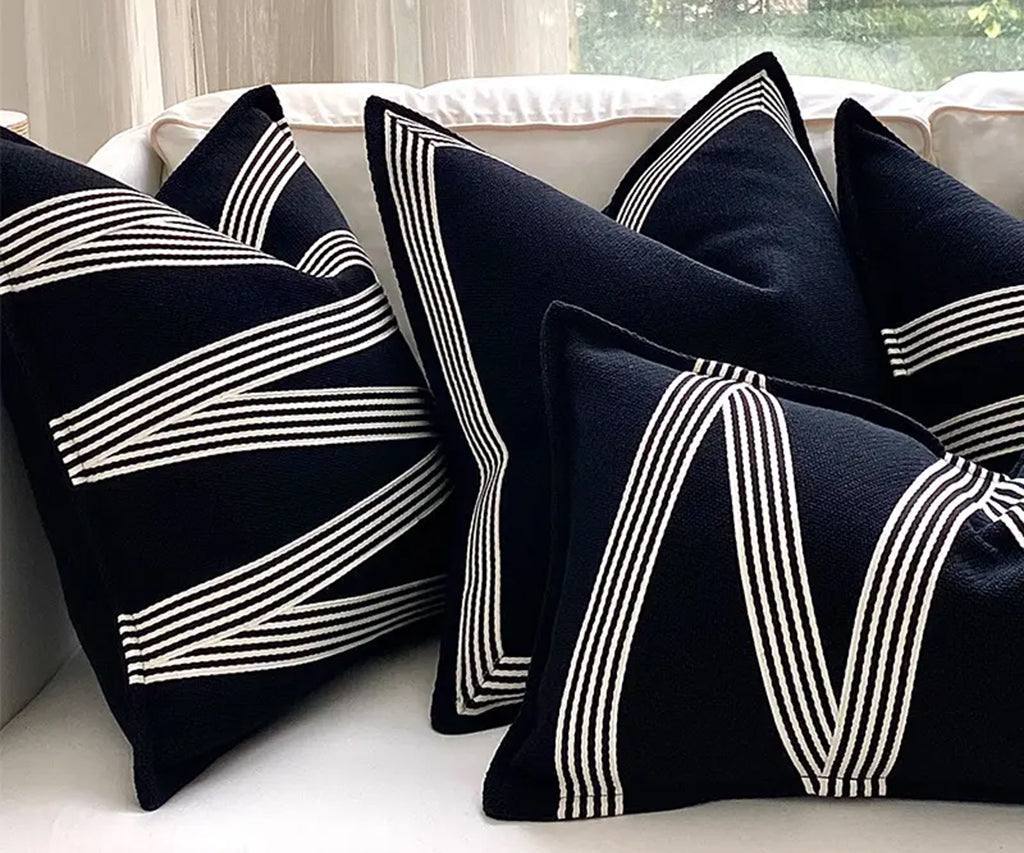 Noir Weave Ribbon Cushion - Designer Furniture Co.Ltd