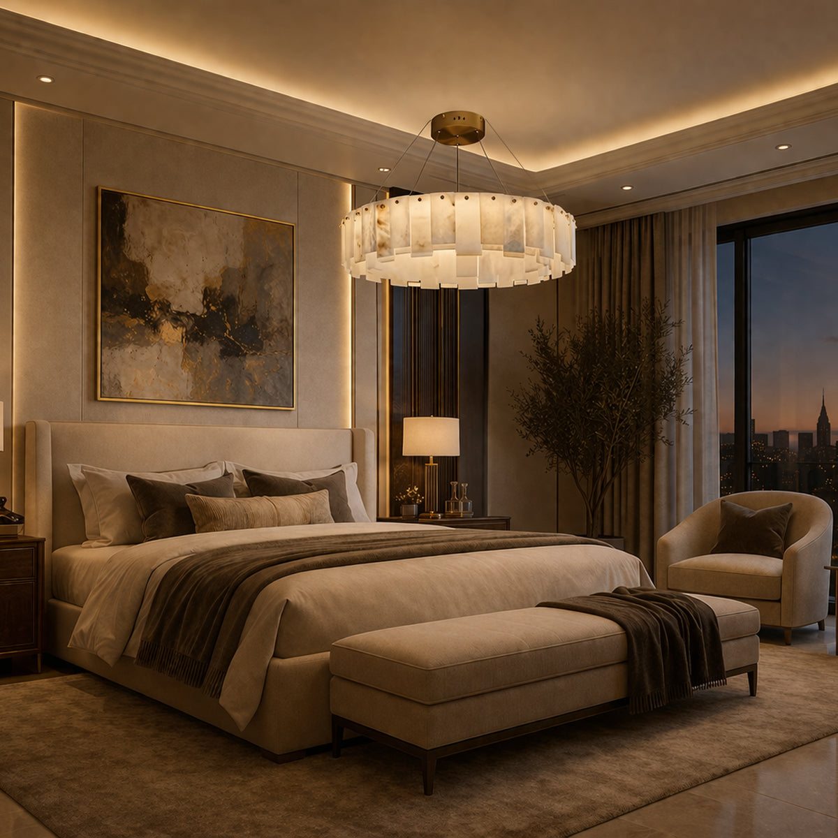 Spanish Moonstone Chandelier Macey 80 cm - Designer Furniture Co.Ltd