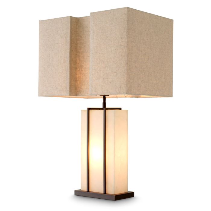 Eichholtz Graham Table Lamp Bronze Highlight Alabaster - Designer Furniture Co.Ltd
