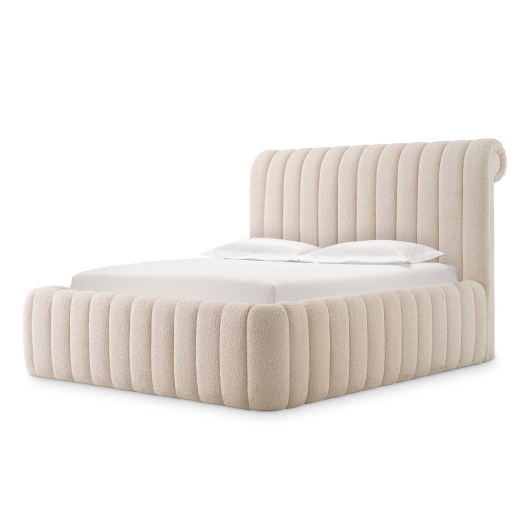 Upholstered Bed Sycamore Boucl‚Äö√†√∂¬¨¬© Cream - Designer Furniture Co.Ltd
