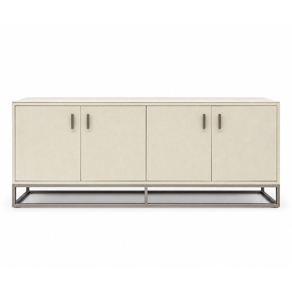 Valencia Cream Shagreen TV Media Unit 4 Doors - Designer Furniture Co.Ltd