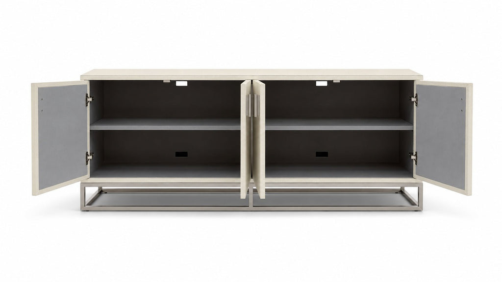 Valencia Cream Shagreen TV Media Unit 4 Doors - Designer Furniture Co.Ltd