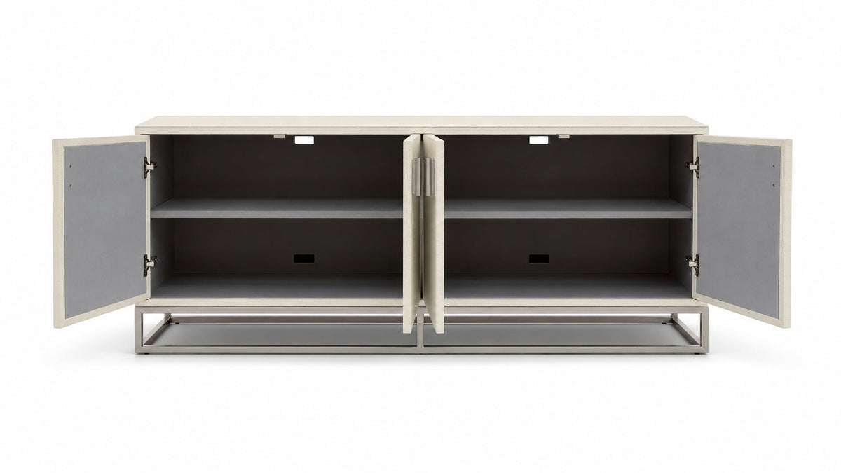 Valencia Cream Shagreen TV Media Unit 4 Doors - Designer Furniture Co.Ltd