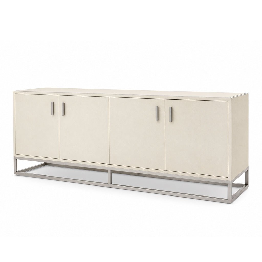 Valencia Cream Shagreen TV Media Unit 4 Doors - Designer Furniture Co.Ltd