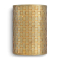 Handcrafted antique brass Wall Lamp Lausanne with intricate geometric mosaic pattern and warm ambient lighting