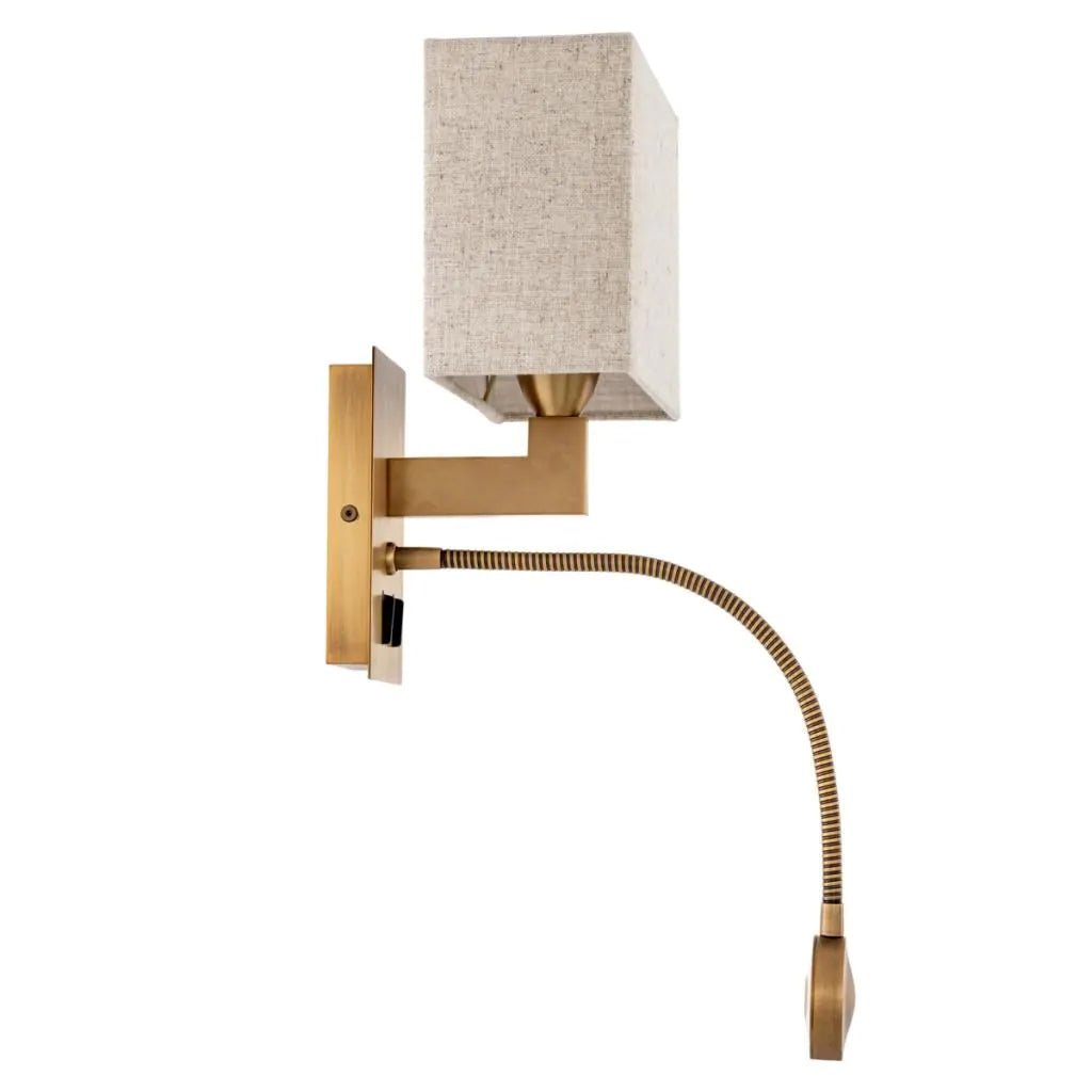 Eichholtz Reading Wall Lamp Antique Brass with LED Light - Designer Furniture Co.Ltd