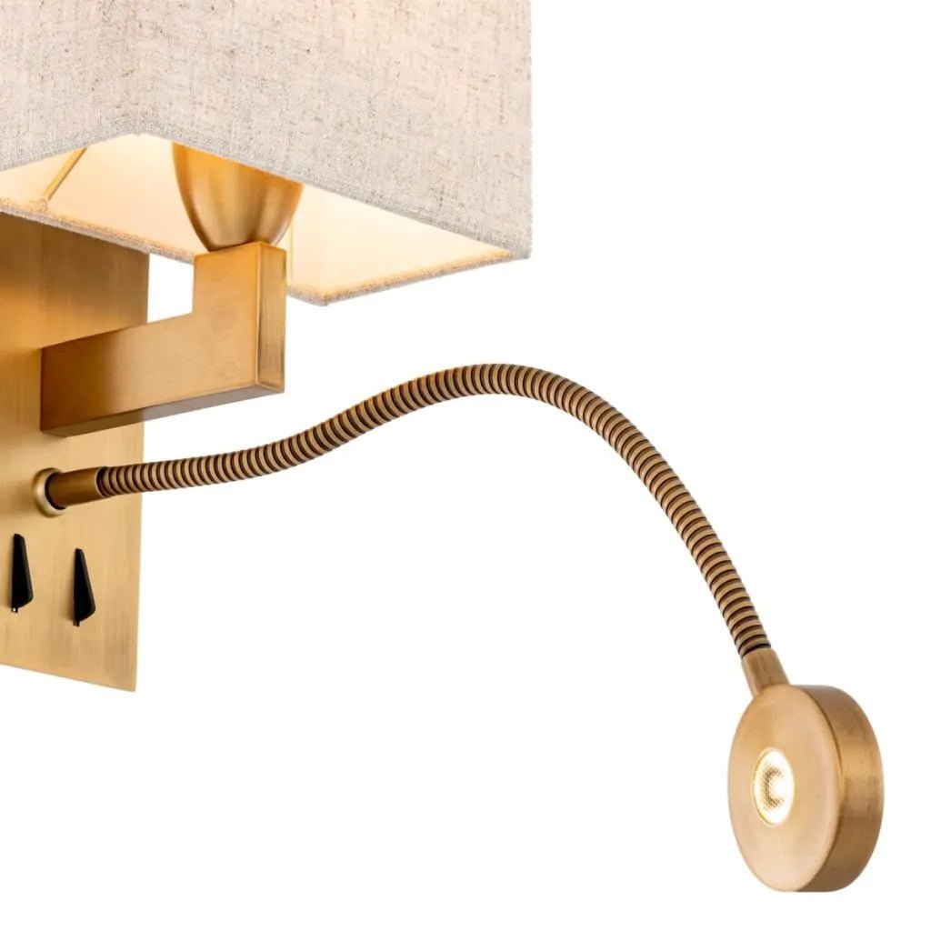 Eichholtz Reading Wall Lamp Antique Brass with LED Light - Designer Furniture Co.Ltd