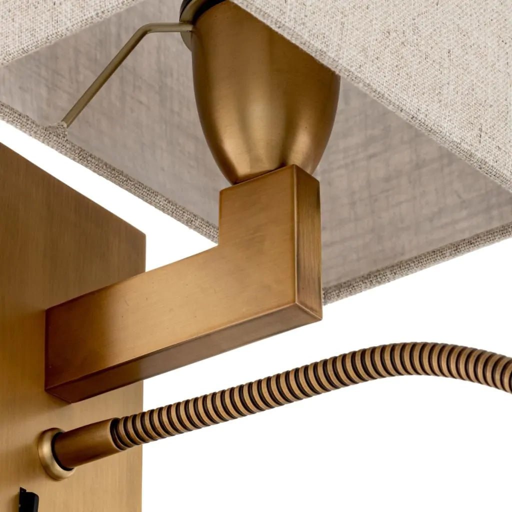 Wall Lamp Reading Antique Brass Finish - Designer Furniture Co.Ltd