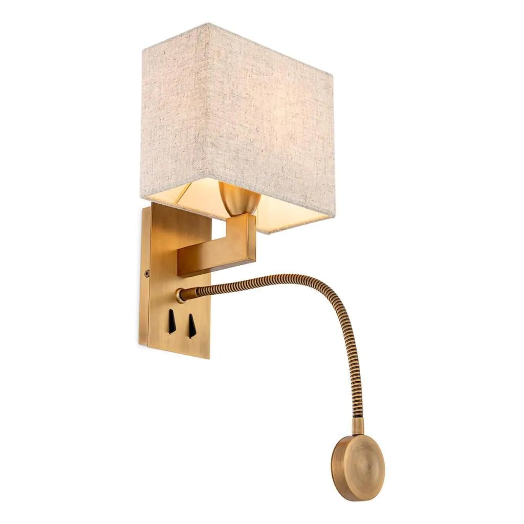 Eichholtz Reading Wall Lamp Antique Brass with LED Light- Designer Furniture Co.Ltd
